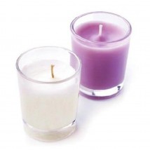 AROMAFLICK Pack of 2 Scented Candles with Glass in Lavender & Vanilla Fragrance