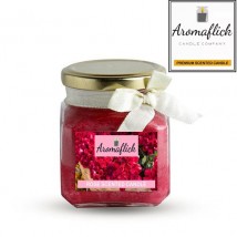 AROMAFLICK Scented Candle with Square Jar in Rose Fragrance