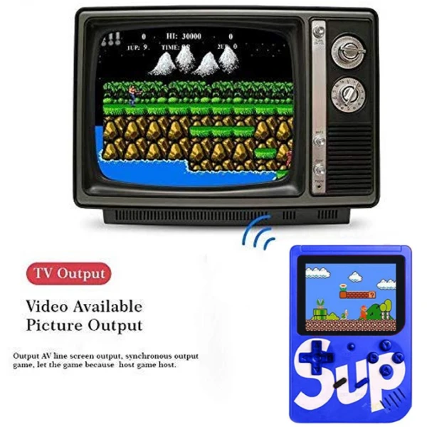 SUP 400 in 1 Games Retro Game Box Console Handheld Game PAD Gamebox - Blue