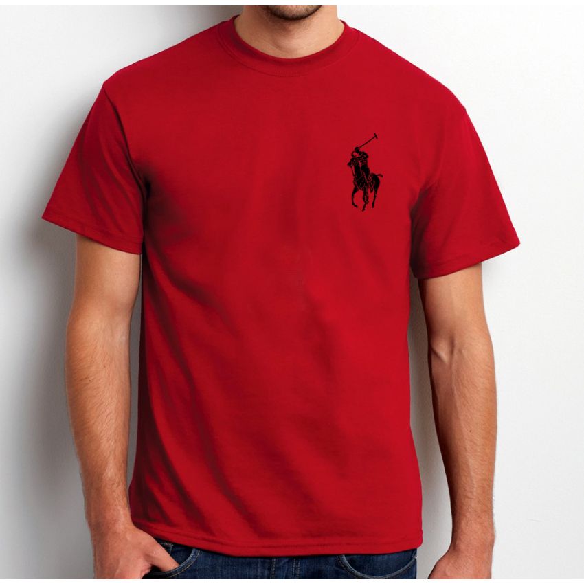 Red Round Neck Polo Logo T shirt