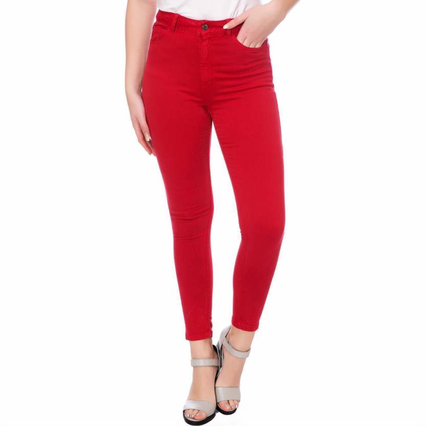 red denim jeans ladies