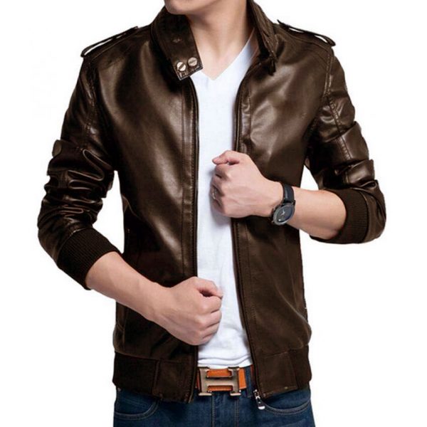 leather jacket cream color